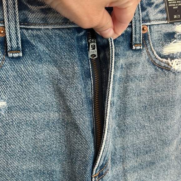 New Abercrombie & Fitch Zoe Natural Rise Vintage A-Line Skirt Jean Size 2 - Picture 6 of 14